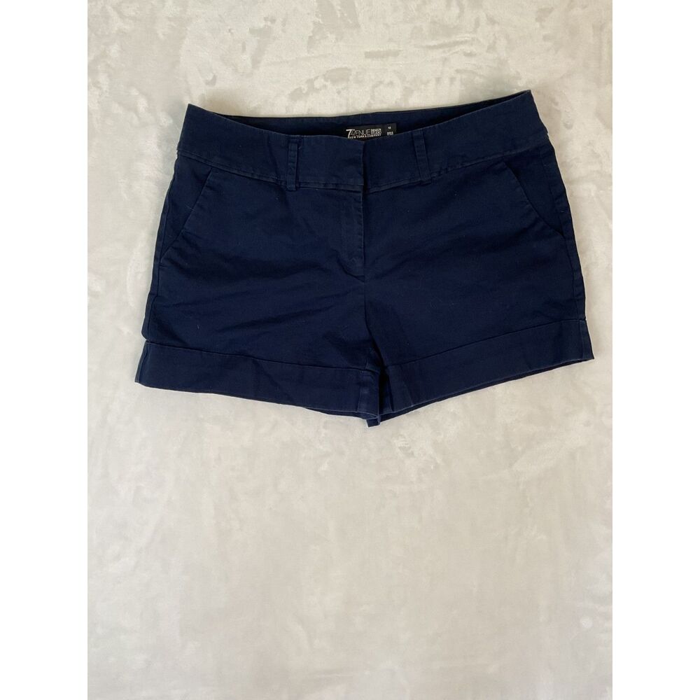New York & Company 7th Avenue Design Studio Chino Shorts Navy Blue Women's Size